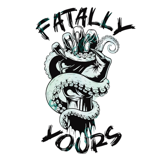 Fatally Yours Logo Sticker Black & White
