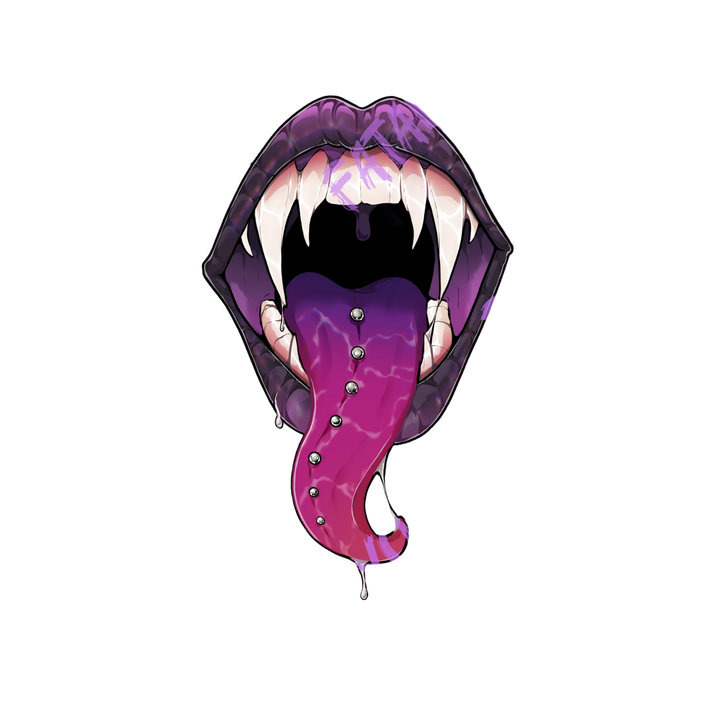 Salivating Vampire Mouth Sticker