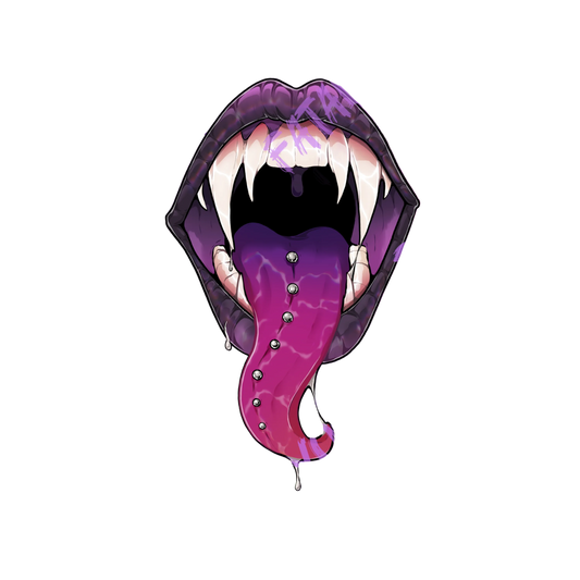Salivating Vampire Mouth Sticker