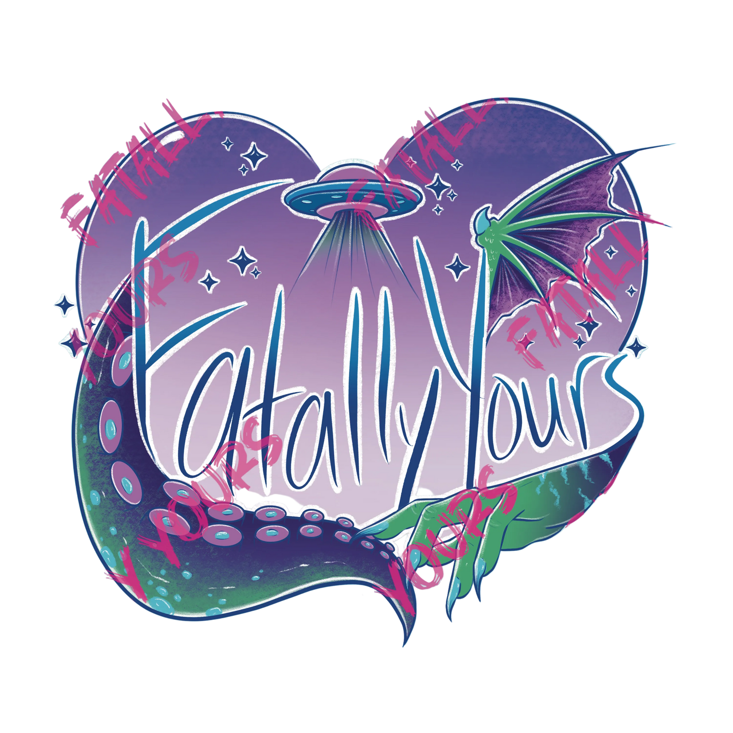 Fatally Yours Logo Sticker Pink/Purple