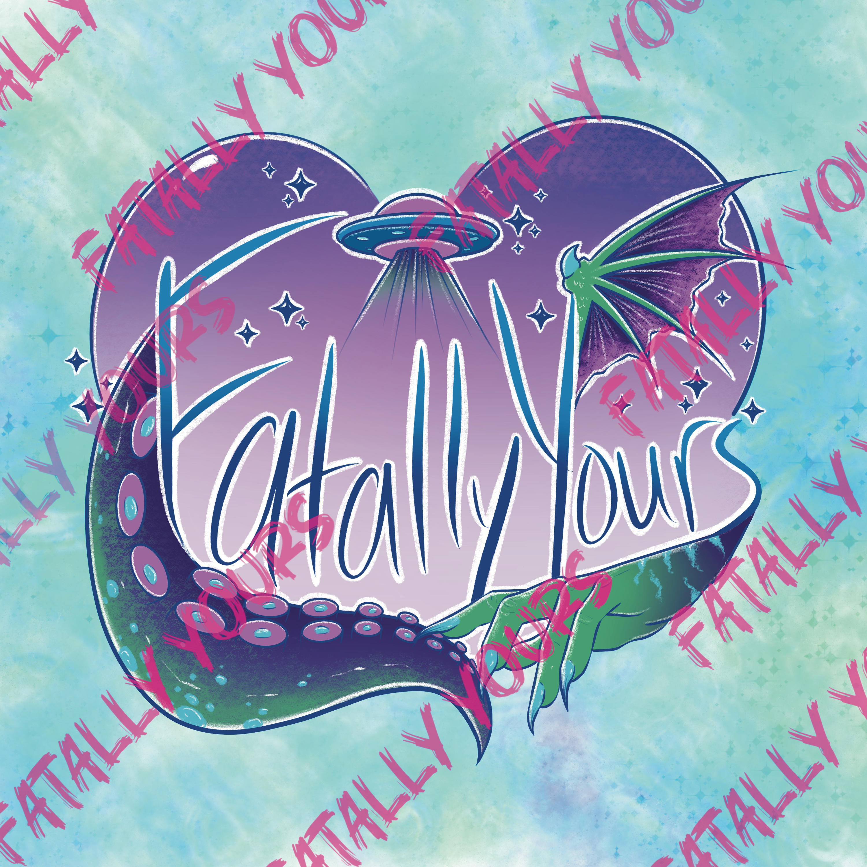 Fatally Yours Logo Sticker Pink/Purple
