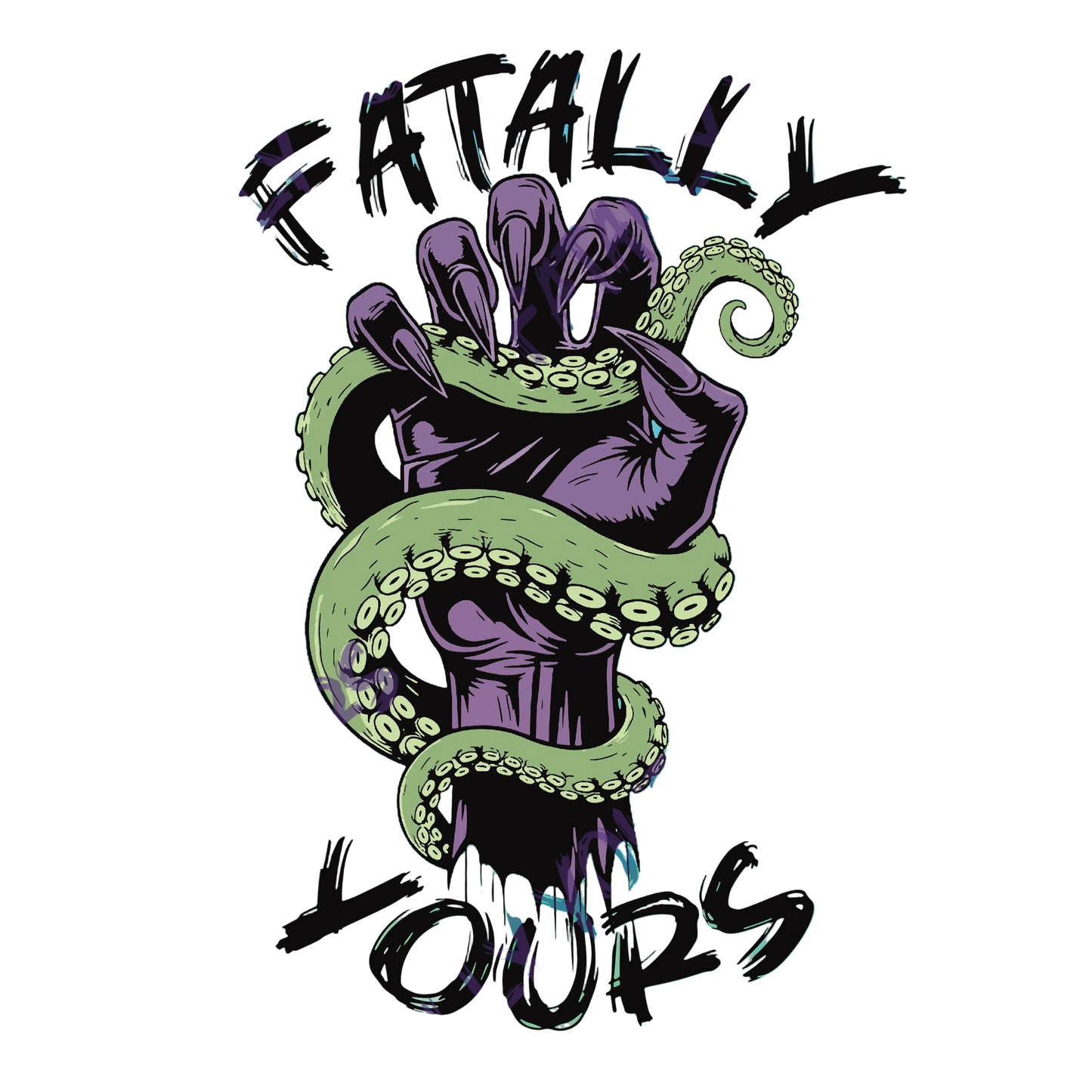 Fatally Yours Logo Sticker Green/Purple