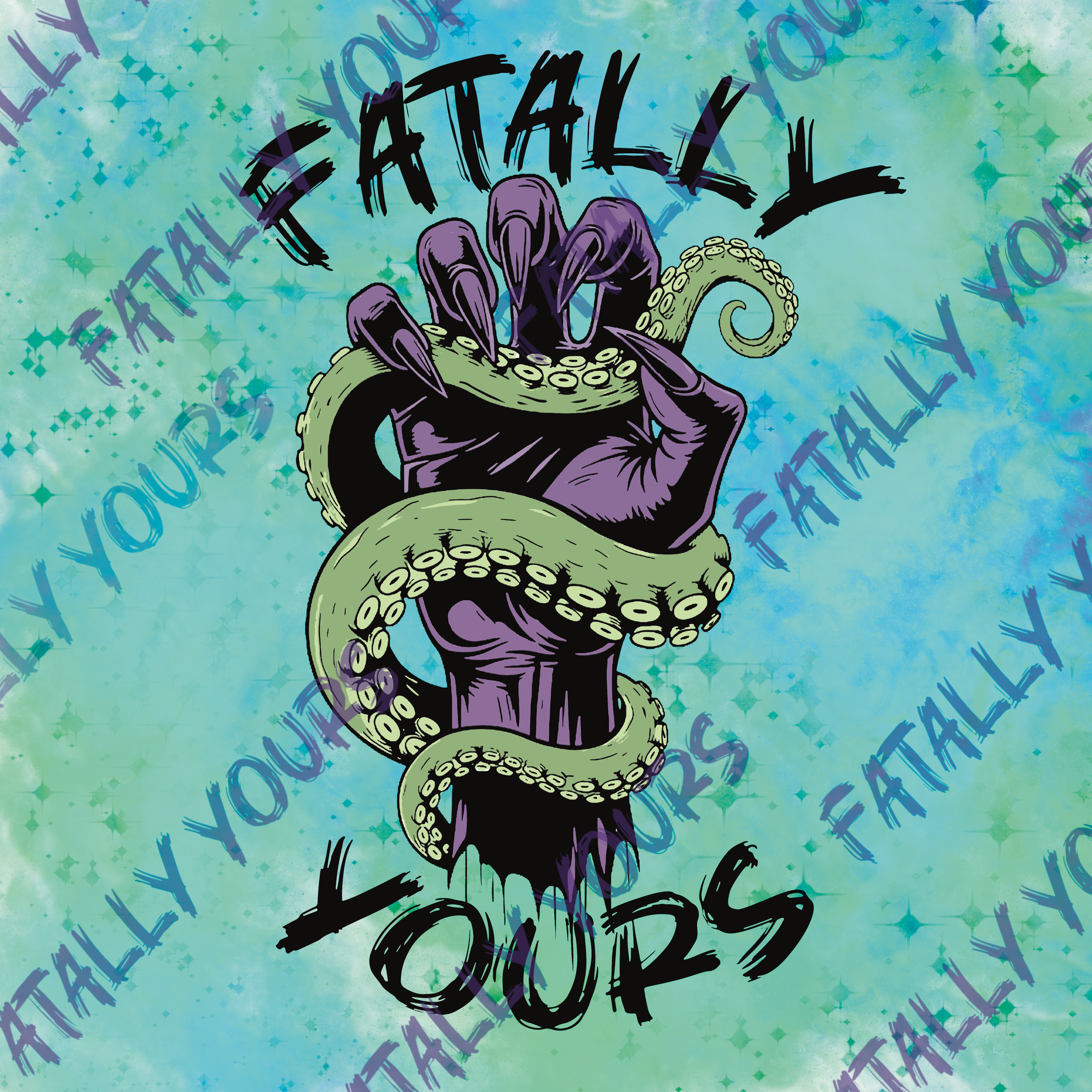 Fatally Yours Logo Sticker Green/Purple