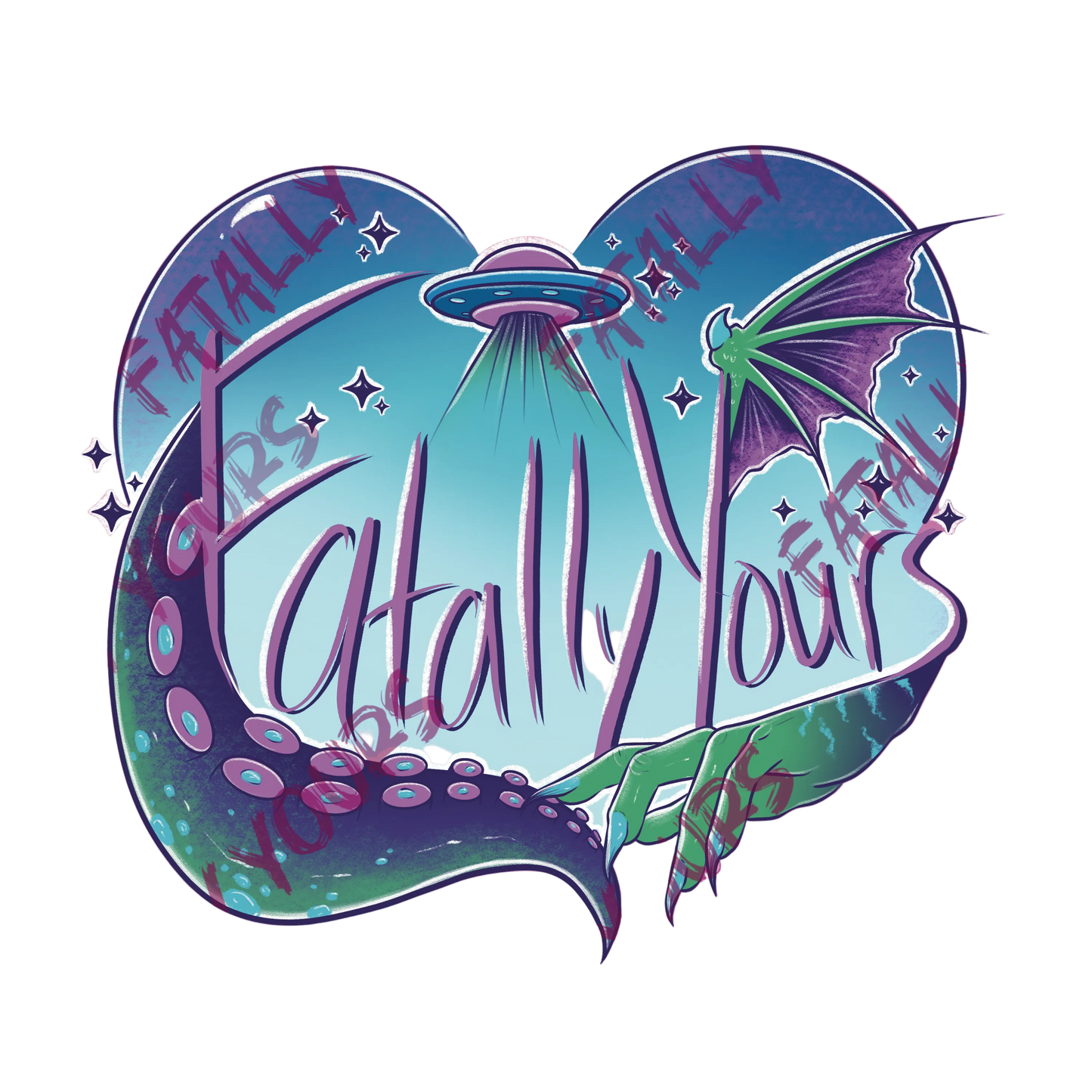 Fatally Yours Logo Sticker Blue/Purple