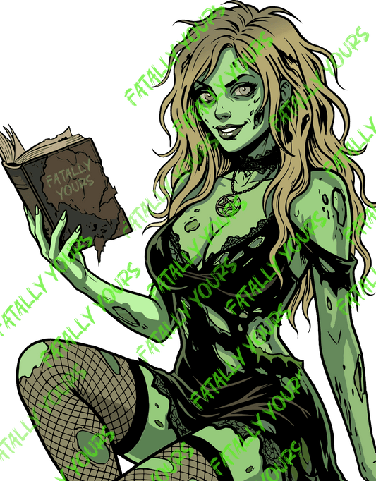 Fatally Yours Zombie Girl Sticker
